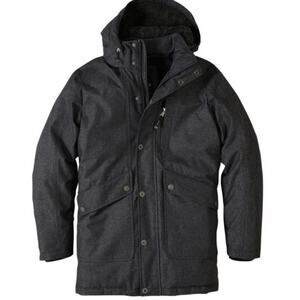 prAna Merced Down Jacket Mens 2X Black 650 Fill Down Sherpa Hood Parka Coat